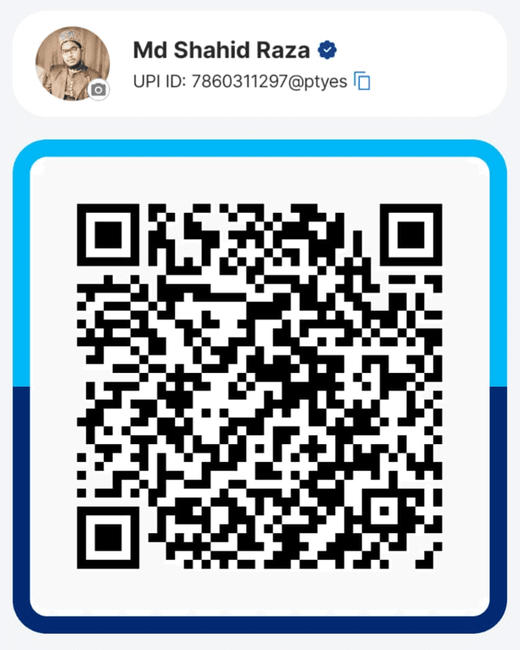 Md Shahid Raza Paytm UPI QR Code